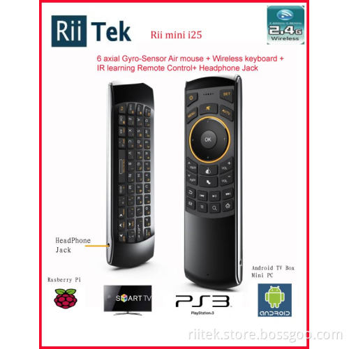 2.4GHz Mini Wireless Fly Air Mouse Keyboard with IR Remote for Android Mini PC/Rasberry Pi/ Smart TV